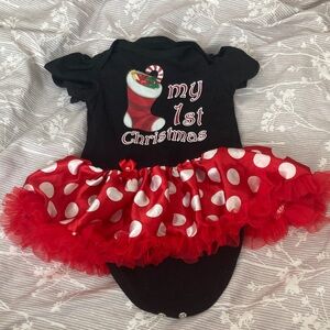 Black and Red My 1st Christmas Baby Outfit